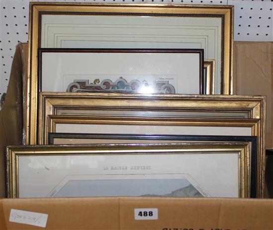 Collection of framed mixed prints